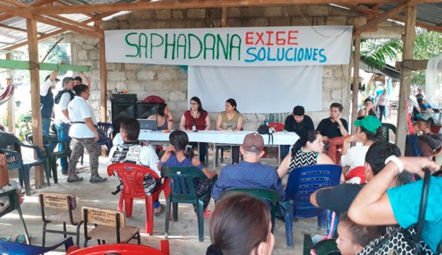 Este viernes 16 de marzo, la Gobernación llegará hasta la vereda Caño Tomás (Teorama) para brindar asistencia humanitaria y médica en el llamado refugio humanitario que tiene 70 familias que debieron salir de Saphadana. Cortesía