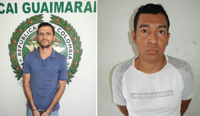 Berney Lemus Álvarez (izquierda) y Wilfredo Padilla Rodríguez fueron capturados por la Policía Metropolitana de Cúcuta. Policía Nacional