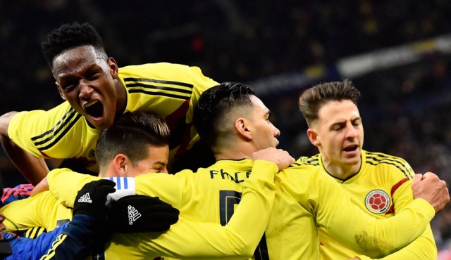 Colombia Celebra su triunfo. AFP