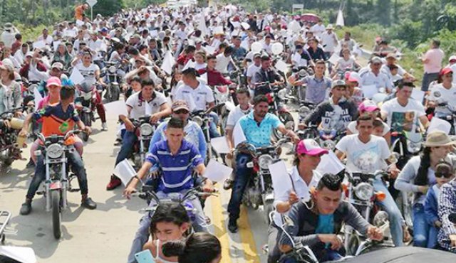 Se estima que más de mil personas participaron de la caravana, liderada por las diócesis católicas de Tibú y Ocaña. Cortesía