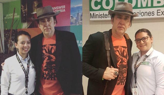 Se filtraron algunas fotos que se tomaron funcionarias de la Oficina de Migración Colombia con el actor. Twitter