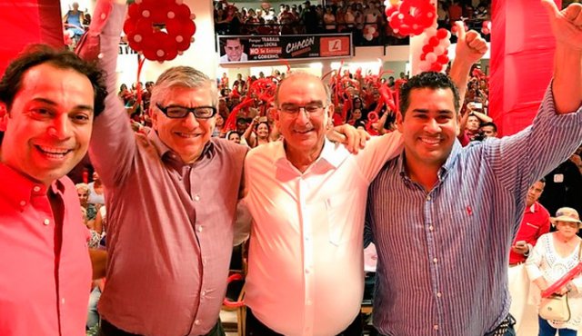 En la foto: Jaime Marthey, César Gaviria, Humberto de la Calle y Alejandro Carlos Chacón. Colprensa