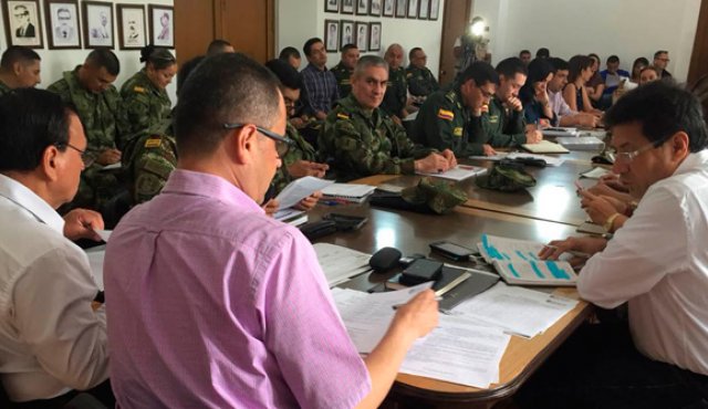 Ayer sesionó el comité departamental de Seguimiento Electoral en el que se trató de manera especial la situación del Catatumbo y se descartó la veracidad de un nuevo panfleto, supuestamente del Epl, anunciando un paro durante el fin de semana. Foto CORTESÍA para La Opinión