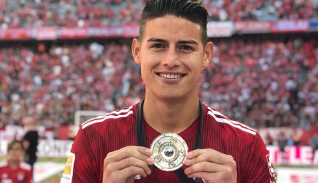El colombiano James Rodríguez tuvo una destacada participación junto a su equipo Bayer Múnich. Tomada de Twitter