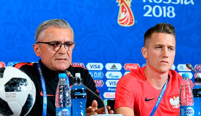 Rueda de prensa de la selección de Polonia que enfrentará a la selección Colombia. En la foto: En la foto: Adam Nawaka (Izquierda) y Piotr Zielinsk (Derecha). Colprensa