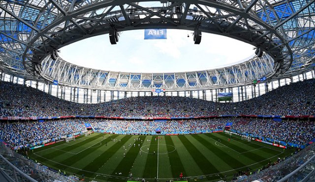 Visión general del estadio Nizhny Novgorod en Nizhny Novgorod. AFP