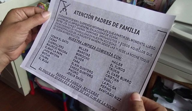 Este es el panfleto que circula en Ocaña. La Opinión