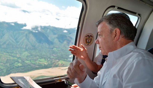 Presidente Juan Manuel Santos en un recorrido por Colombia. Archivo