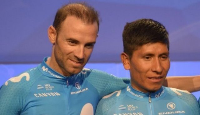 (De izquierda a derecha) Alejandro Valverde y Nairo Quintana