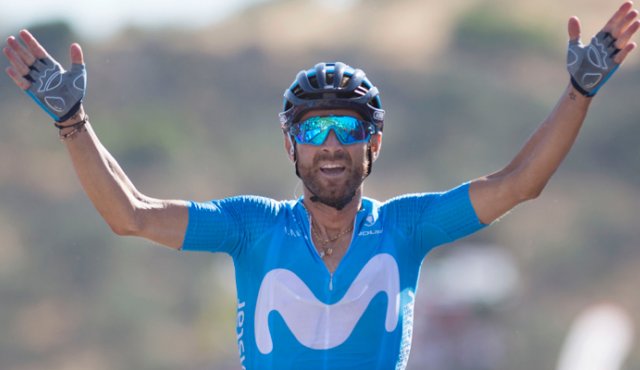 El español Alejandro Valverde del equipo Movistar. AFP