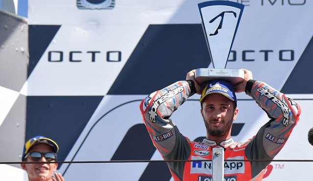 Este lunes el italiano Andrea Dovizioso ganó el Premio de San Marino de MotoGP. AFP