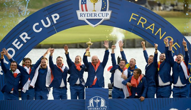 El equipo europeo logró los puntos necesarios para conquistar la Ryder Cup, la competición bienal entre Estados Unidos y Europa . AFP