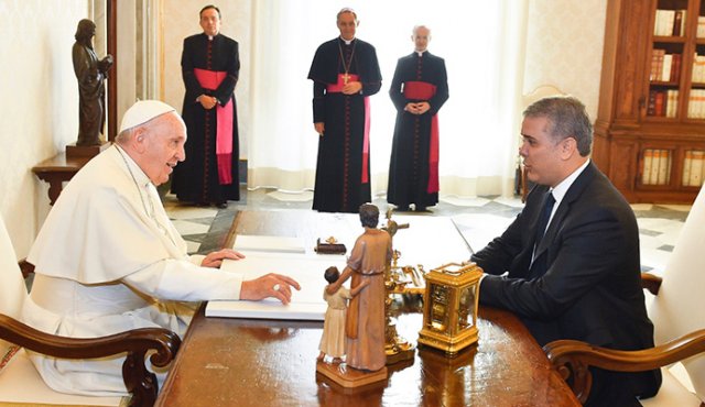 Reunión del papa Francisco con Iván Duque. Colprensa