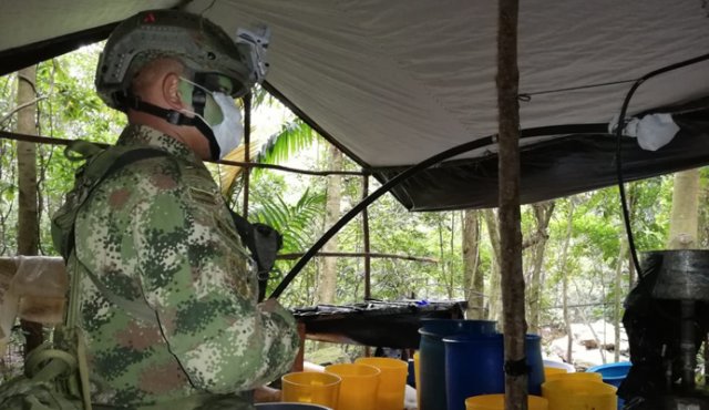 Los militares se incautaron de elementos para procesar la droga.
Ejército