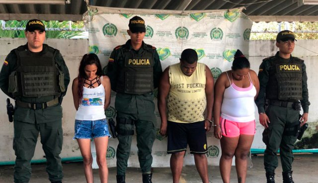 Según las autoridades, los capturados tenían anotaciones judiciales en Valledupar, Pasto y Medellín. Policía