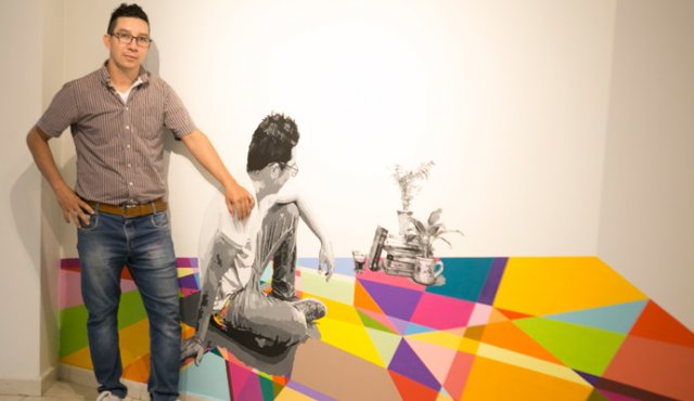 Samir Quintero hizo una intervención in situ en el Museo La Memoria.
Juan Pablo Cohen / La Opinión