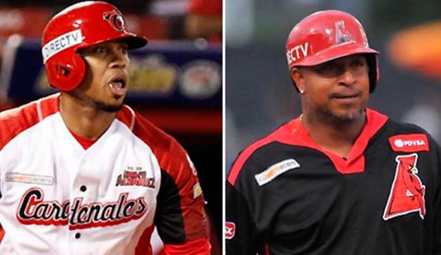 Los jugadores de Cardenales de Lara en el béisbol Luis Valbuena y José Castillo. Twitter