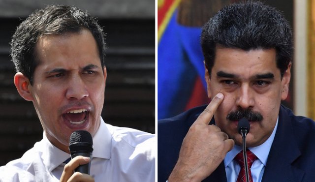Juan Guaidó y Nicolás Maduro. AFP