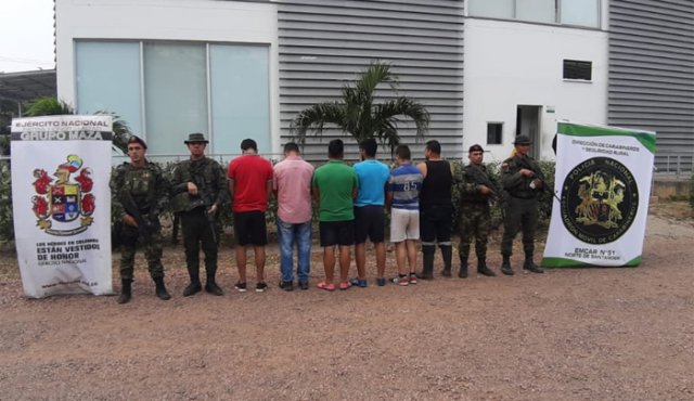 Los hombres quedaron a disposición de la Fiscalía General de la Nación. Policía Nacional