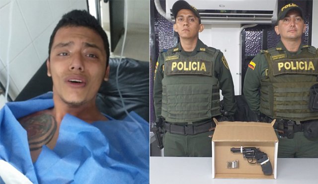 Yorgi Alexander Jaimes Suárez, de 19 años, recibió un tiro en una nalga. Policía Nacional