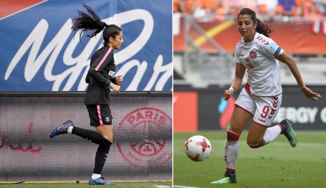 Nadia Nadim eligió el balón para perforar las redes de la adversidad y hoy es una de las jugadoras más importantes del mundo. Ahora juega en el PSG.
AFP
