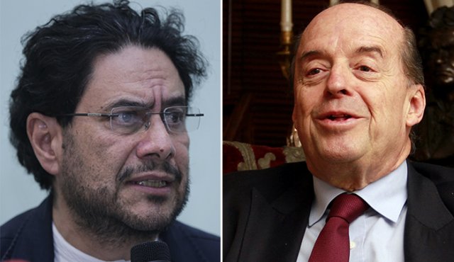 El senador Iván Cepeda y el exministro Álvaro Leyva. Colprensa