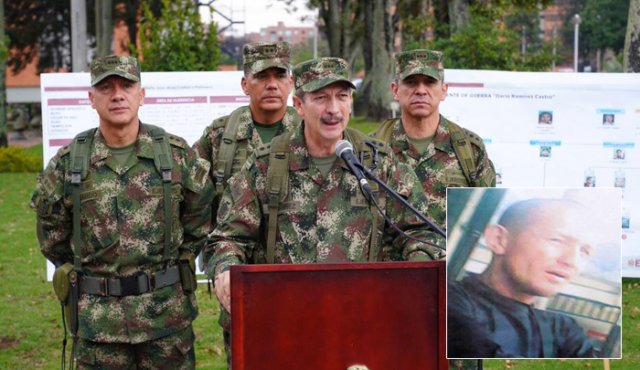 El general Nicacio Martínez, comandante del Ejército, habló sobre la trayectoria criminal del capturado. Ejército Nacional