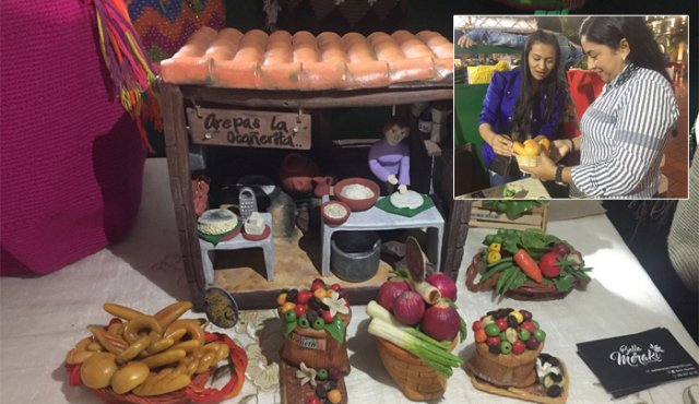 Rubiela Vergel Villegas elabora artesanías en miniatura de la gastronomía local, las cuales vende y colecciona en la provincia. Javier Sarabia