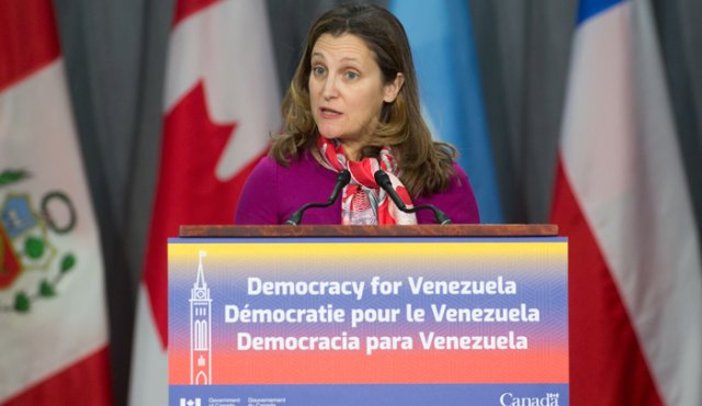 Ministra de Relaciones Exteriores de Canadá, Chrystia Freeland. AFP