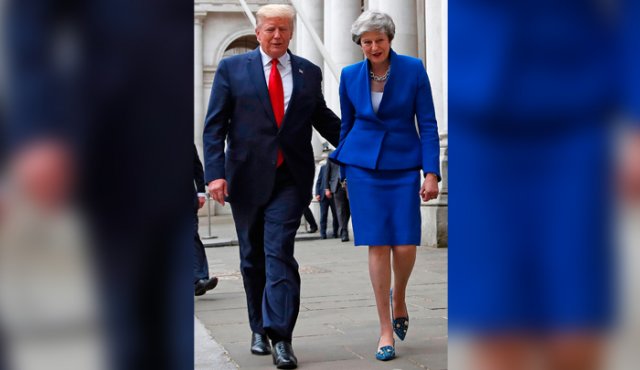 No ha sido propiamente idílica la relación entre el presidente Trump y la primera ministra británica. AFP