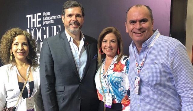 Claudia Morelli, Carlos Botero, presidente de Inexmoda; Patricia Elcure y Carlos Luna. Cortesía