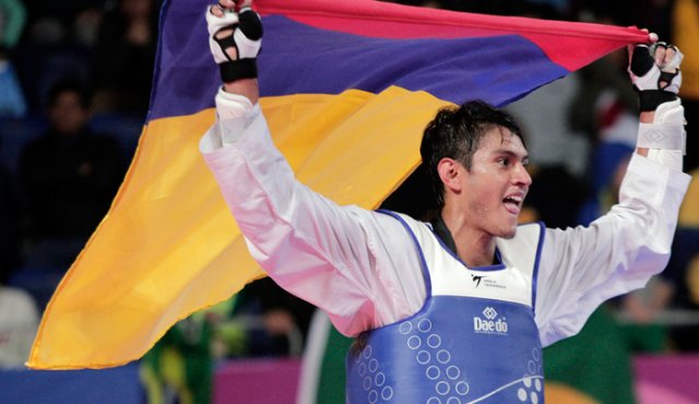 Actividad de taekwondo en los Juegos Panamericanos Lima 2019. En la foto: Miguel Ángel Trejos. Colprensa