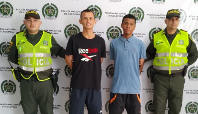 Wilmer Monsalve Suárez y Rafael Correa Castillejo fueron capturados en medio de un cruce de disparos con la Policía. Policía Nacional