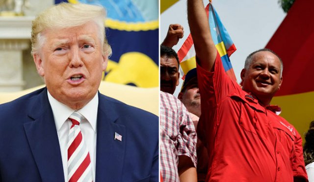 Donald Trump y Diosdado Cabello. AFP