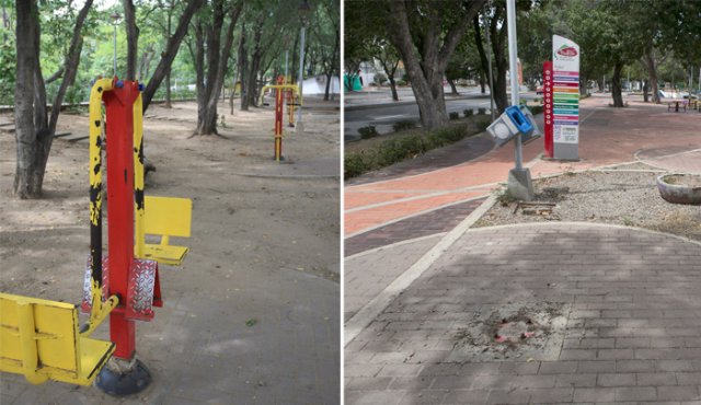 En El Malecón fueron retiradas las primeras 10 máquinas y se espera que en noviembre estén listas. Juan Pablo Cohen y Mario Caicedo