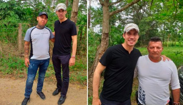 Juan Guaidó con Albeiro Lobo Quintero alias “el brother” y con Jhon Jairo Durán Contreras alias “el menor”. Twitter