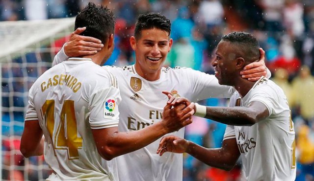 El jugador colombiano James Rodríguez, quien estuvo a punto de salir del Real Madrid se ha convertido en una ficha importante para el club blanco esta temporada. Twitter