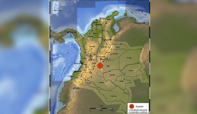 Los municipios cercanos del movimiento telúrico fueron Lejanías (Meta) a 19 km, Mesetas (Meta) a 20 km, San Juan de Arama (Meta) a 37 km. Servicio Geológico Colombiano