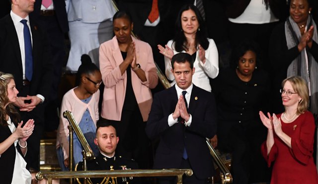 En el congreso estadounidense estuvo presente el líder opositor venezolano Juan
Guaidó. AFP