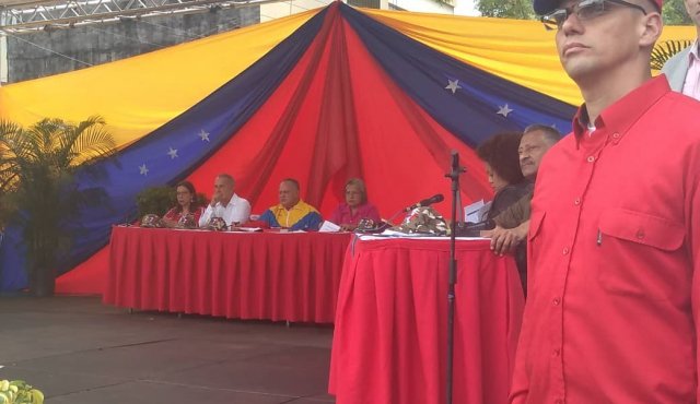 Diosdado Cabello, en medio de una Sesión Especial de la Asamblea Nacional Constituyente, en la avenida Venezuela de San Antonio del Táchira. Eilyn Cardozo