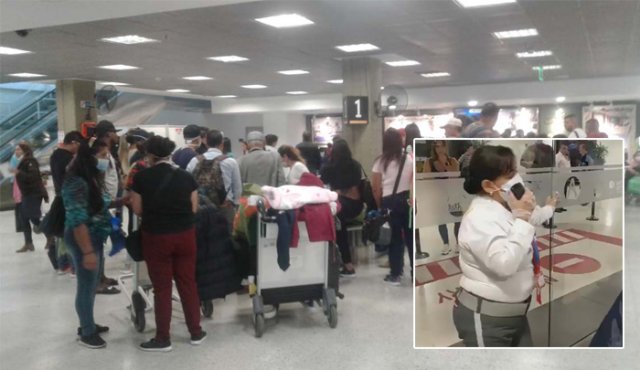 Al terminal aéreo llegó el grupo de 35 pasajeros, pero solo 15 se sometieron a los protocolos de la Secretaría de Salud. Captura de video
