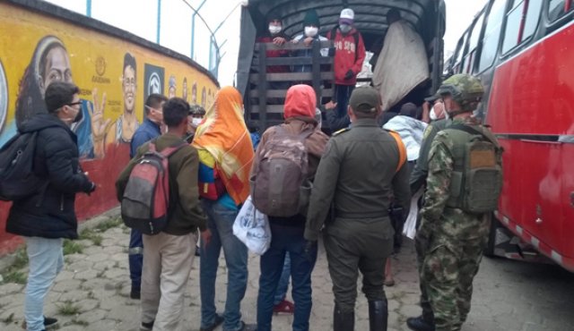 En Pamplona fueron entregados los primeros 110 irregulares a Migración Colombia. Roberto Ospino