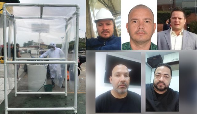 La cabina tiene una capacidad de desinfección de 360 personas por hora. La primera versión fue donada a la Policía Metropolitana de Cúcuta. Mauricio Gómez, Ricardo Gómez, Diego Gómez, Carlos Ramírez y Armando Fernández. La Opinión y cortesía