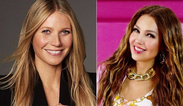 La actriz Gwyneth Paltrow y la cantante mexicana Thalía. Internet