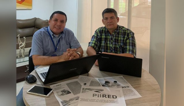 Álvaro Avendaño y Richard Riveros, desarrolladores de PilRED, la plataforma de enseñanza virtual para colegios y universidades. Cortesía