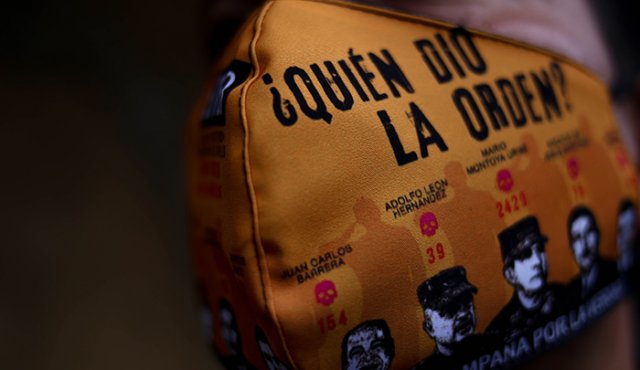 Tapabocas ¿quién dio la orden? iniciativa de las madres de Soacha para visibilizar su causa en medio de la pandemia por COVID-19. Colprensa