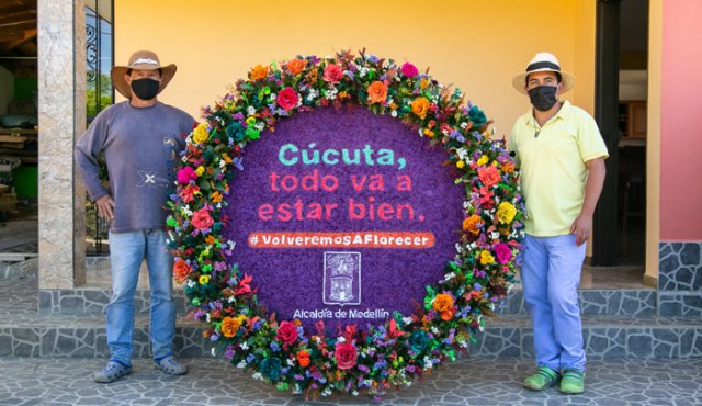 La silleta de Cúcuta fue hecha por la familia Hincapié Rodríguez, de la vereda San Ignacio. Cortesía
