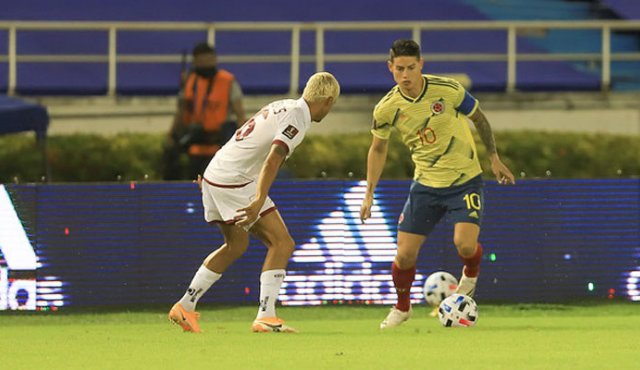 La Selección Colombia de Mayores anotó 3 - 0 Frente a su similar de Venezuela en el estadio Metropolitano de Barranquilla. Colprensa