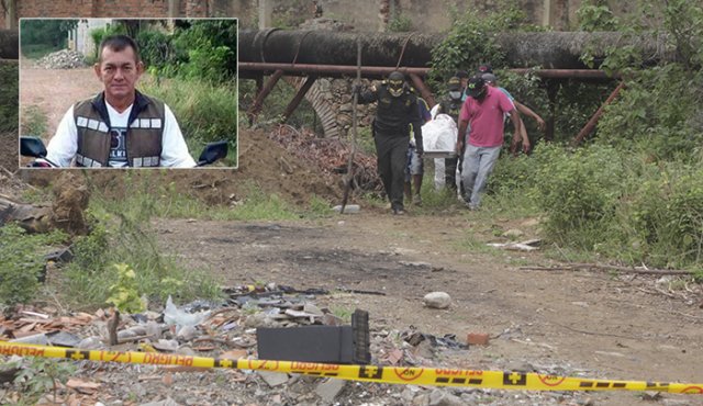 En un rastrojo de la vía que conduce al corregimiento San Pedro, fue hallado el cadáver de Nerio Pérez Bayona, la mañana de ayer. Cristian herrera / La Opinión