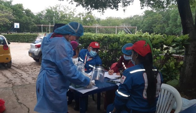 Actividades de toma de muestras de COVID-19 por parte de la Secretaría de Salud municipal. Deicy Sifontes